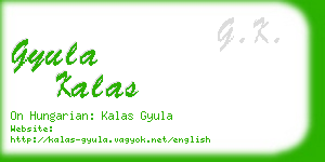 gyula kalas business card